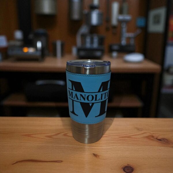 RVS Drinkbeker met kunst lederen sleeve - Afbeelding 5